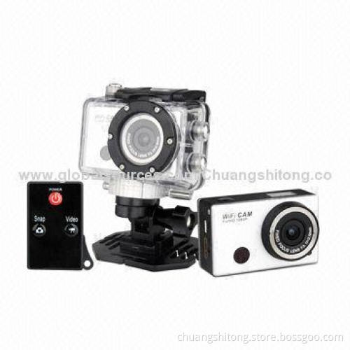 New Wi-Fi Sports Camera, 1,080P at 30fps, 30M Waterproof with 12m Pixel